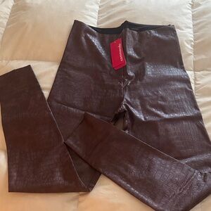 Commando Chocolate Croc-Embossed Leggings